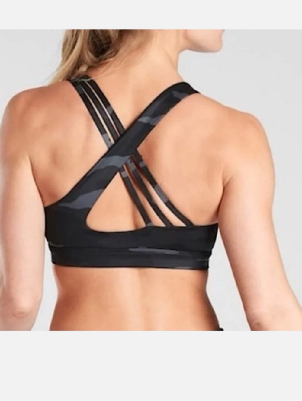 Athleta Camo Strappy Sports Bra